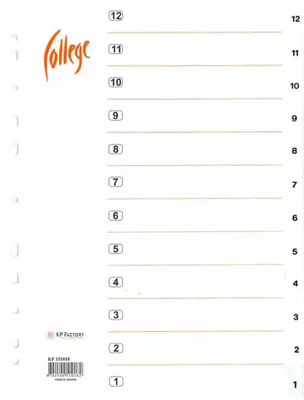 Rekisteri 12-1 A4 muovi - Rekisterisarjat, muoviset - 127750 - 1