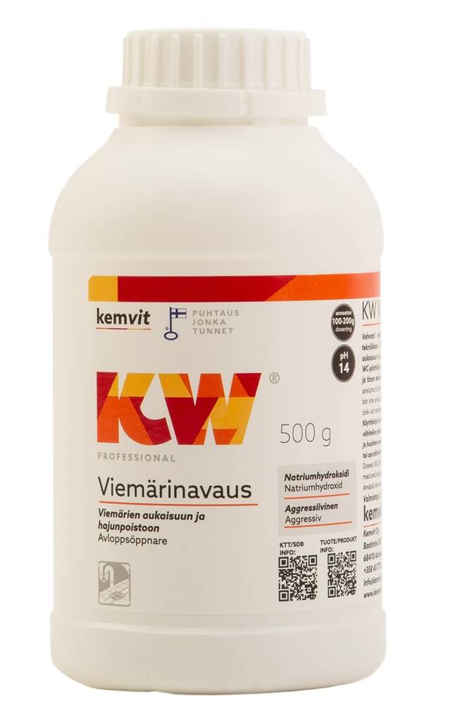 Viemärinavausrae 500g KW - Rasvan ja pinttyneen lian poistoaineet - 162860 - 1