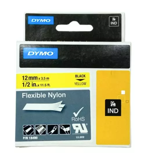 Tarranauha DYMO Rhino 12mm nylon 18490 - Tarra- ja kohokirjoitinteipit Dymo - 126360 - 1