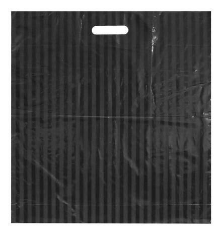 Muovikassi mustaraita 36x45cm - Muovikassit - 104821 - 1