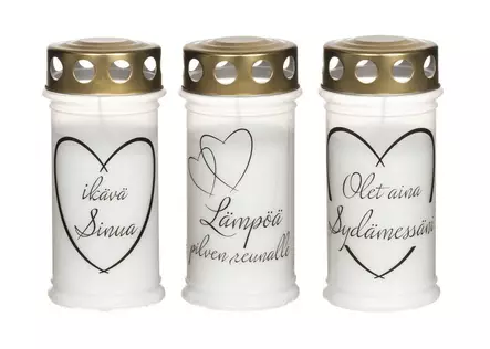 Hautakynttilä tekstillä 16,5cm POLAR - Kynttilät, lyhdyt ja tarvikkeet - 159901 - 2