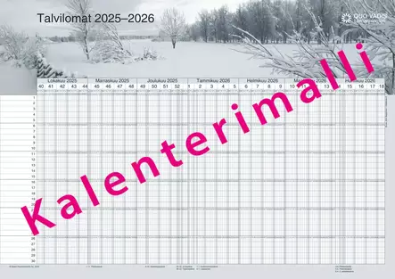 Quo Vadis -lomakalenteri 2025-2026 - Kalenterit 2025 - 181251 - 2