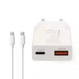 Seinälaturi 20W USB-C / USB-A + kaapeli - Puhelintarvikkeet - 187681 - 2
