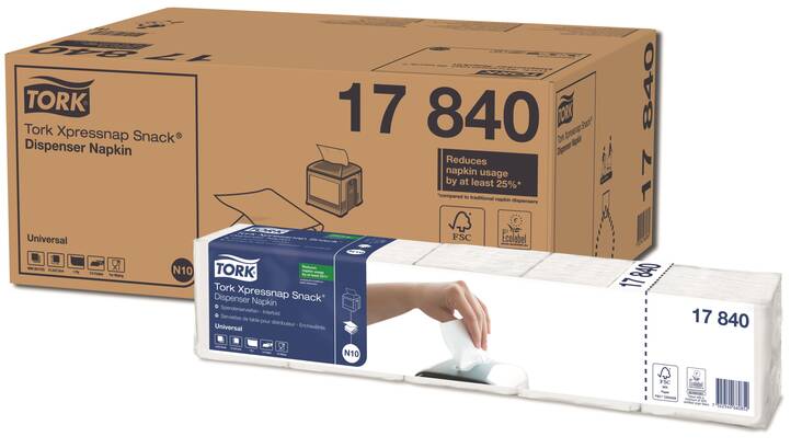 Lautasliina 21,6x21,6cm TORK Xpressnap Snack N10 - Servietit ja lautasliinat - 146181 - 1