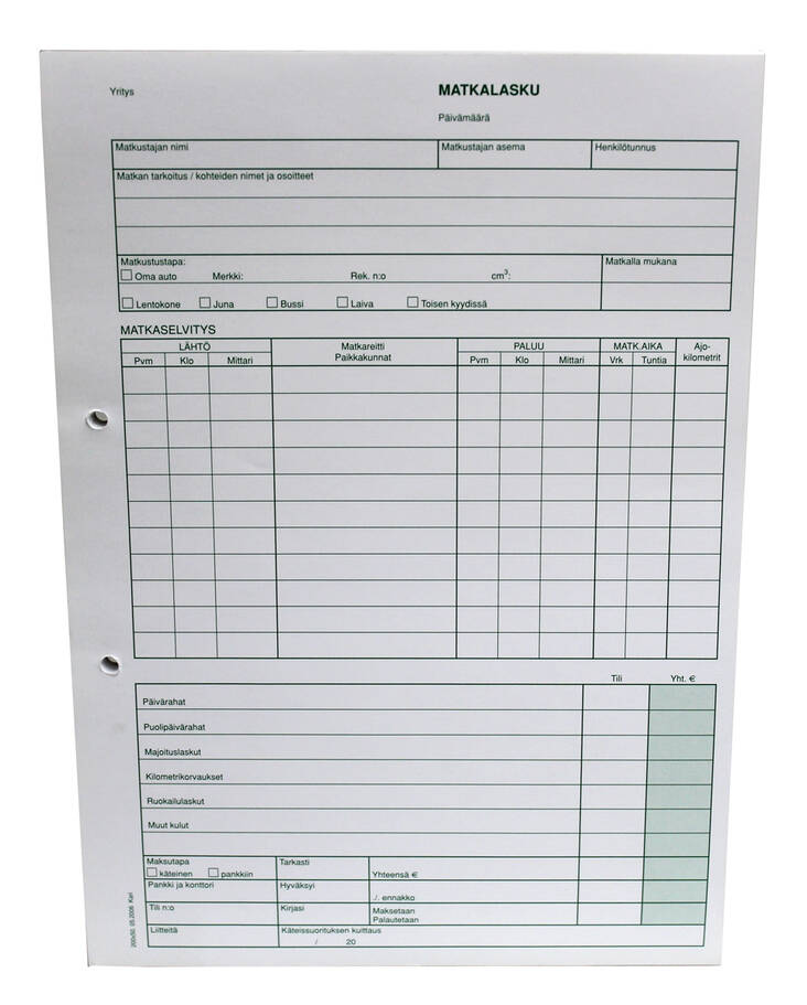 Matkalasku A4/50sivua - Lomakkeet - 102241 - 1