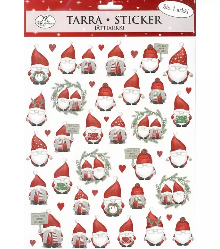 Jättitarra-arkki Joulupukki ja muori - Tarrat ja tarrakirjat - 182481 - 1