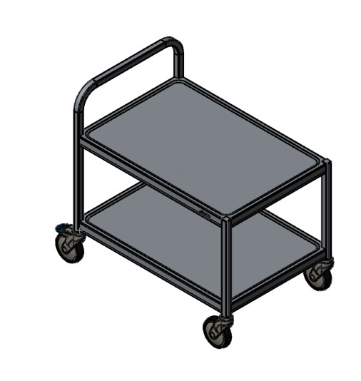Hyllyvaunu 2 hyllyllä korkeus 800mm - Esitetelineet ja tarvikkeet - 177862 - 1