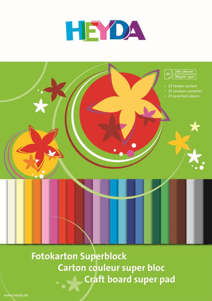 Kartonkilehtiö XL 24x34cm 300g HEYDA - Askartelutarvikkeet - 137472 - 1