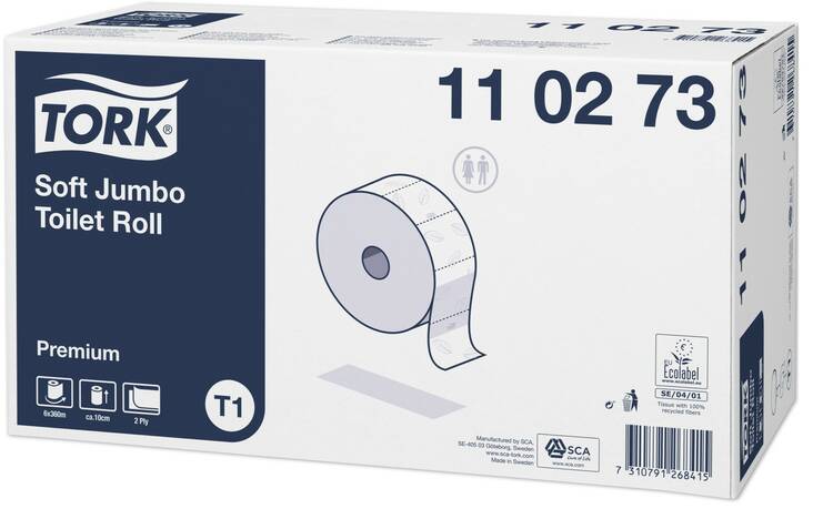 Wc-paperi Tork Premium T1 Jumbo - Jumborullat ja annostelijat - 119912 - 1