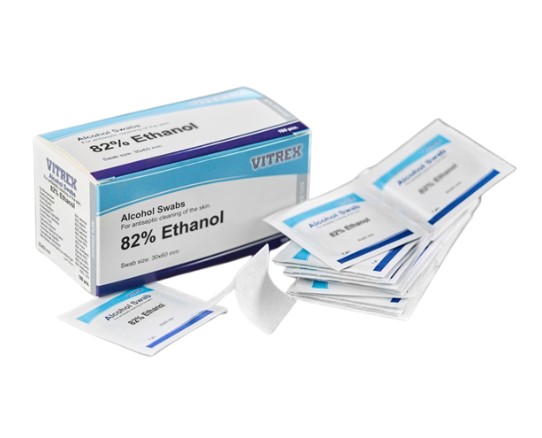 Injektiopyyhe 3x3cm 82% Ethanol - Muut näytteenottotarvikkeet - 181632 - 1