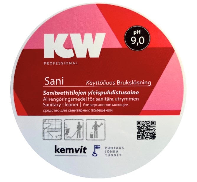 Käyttöliuosetiketti KW Sani - Käyttöliouspullot ja -etiketit - 173752 - 1