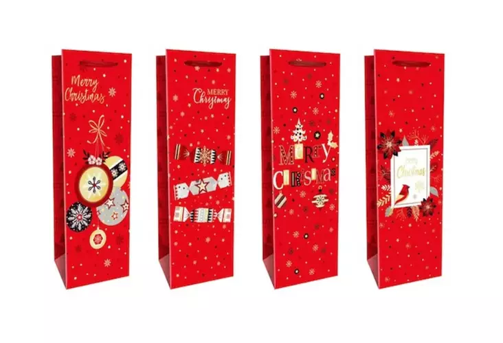 Lahjakassi pullolle 12x36/9cm Joulu - Lahjakassit - 181522 - 1