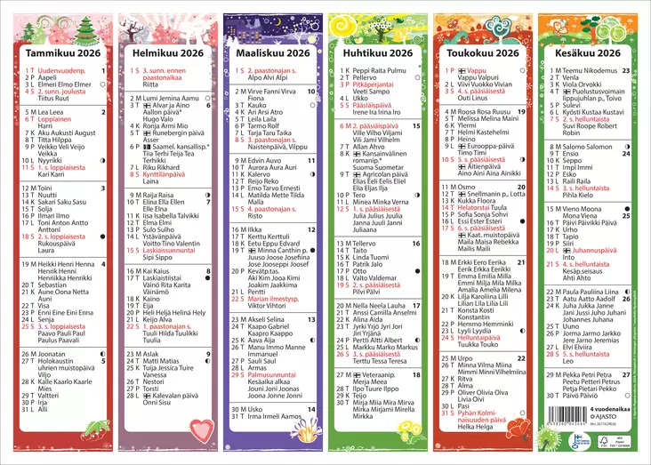 Neljä vuodenaikaa - Seinäkalenterit - 185302 - 1