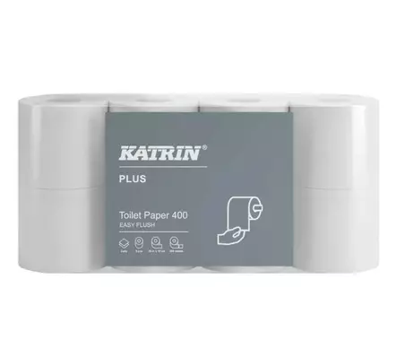 WC-paperi KATRIN Plus EasyFlush 400 - Pikkurullat ja annostelijat - 156363 - 1