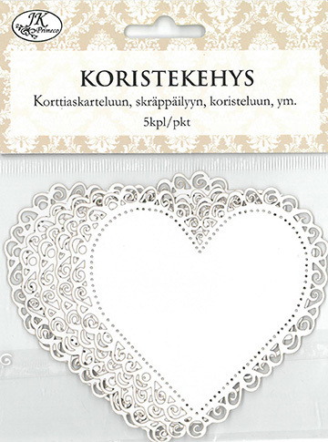 Koristekehys sydän 5kpl/pss - Askartelutarvikkeet - 153473 - 1