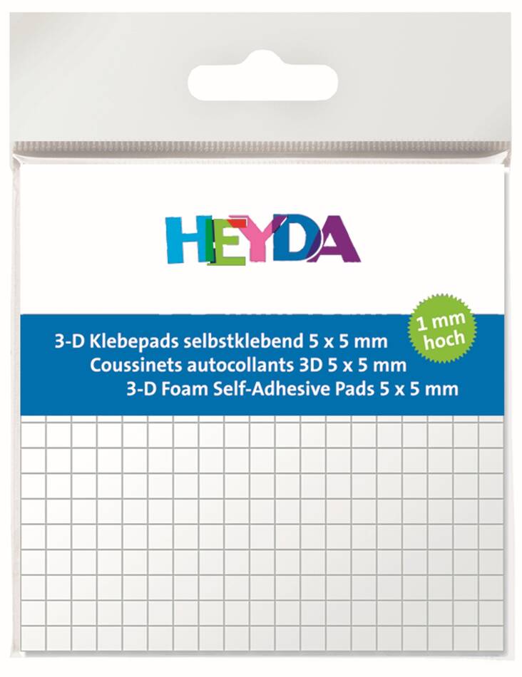 Tarratyynyt 3D 1 mm, 5x5mm - Askartelutarvikkeet/kartongit - 137323 - 1