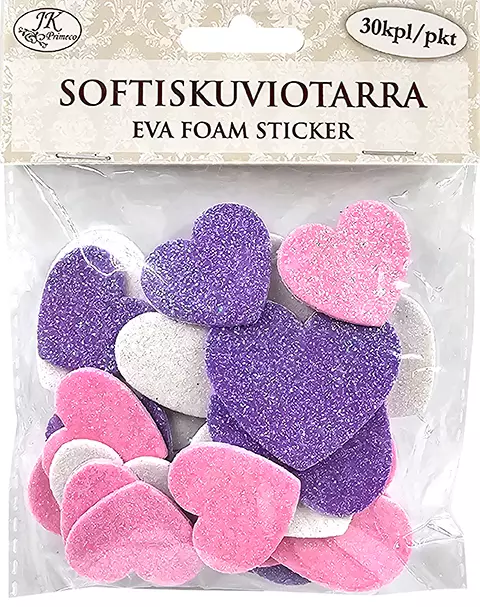 Softiskuviotarra Sydän glitter - Tarrat ja tarrakirjat - 187523 - 1