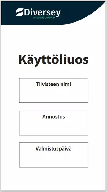 Käyttöliuosetiketti DIVERSEY - Käyttöliouspullot ja -etiketit - 186824 - 1