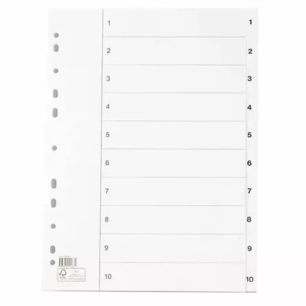Rekisteri 1-10 A4 kartonki - Rekisterisarjat, kartonkiset - 102094 - 1