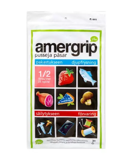 Salpapussi 0,5L AMERGRIP minigrip - Lähetys, pakkauslista ja salpataskut - 121184 - 1