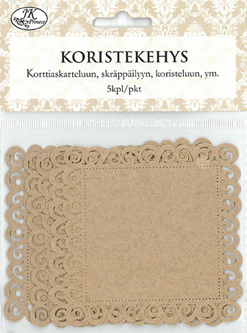 Koristekehys neliö 5kpl/pss - Koristekuviot korttiaskarteluun - 153484 - 1