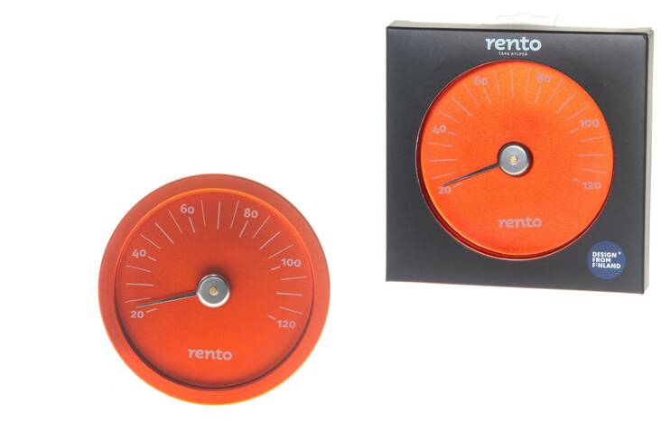 Rento saunan lämpömittari alumiinia tyrninoranssi - Saunatarvikkeet - 135514 - 1