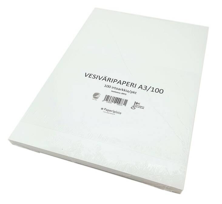 Vesiväripaperi A3/100 140g PAPERIPISTE - Piirustus ja taiteilija paperit - 173334 - 1