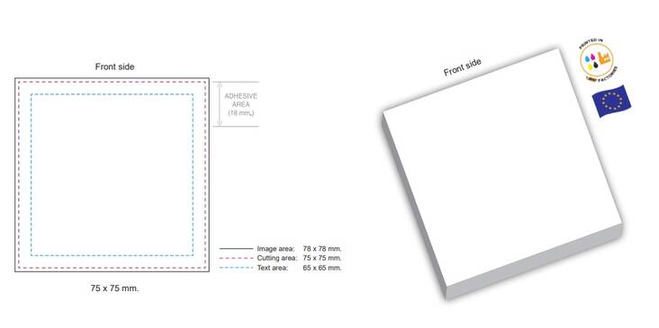 Viestilappu 75x75mm PAINETTU - Painetut vihkot ja viestilaput - 145844 - 1