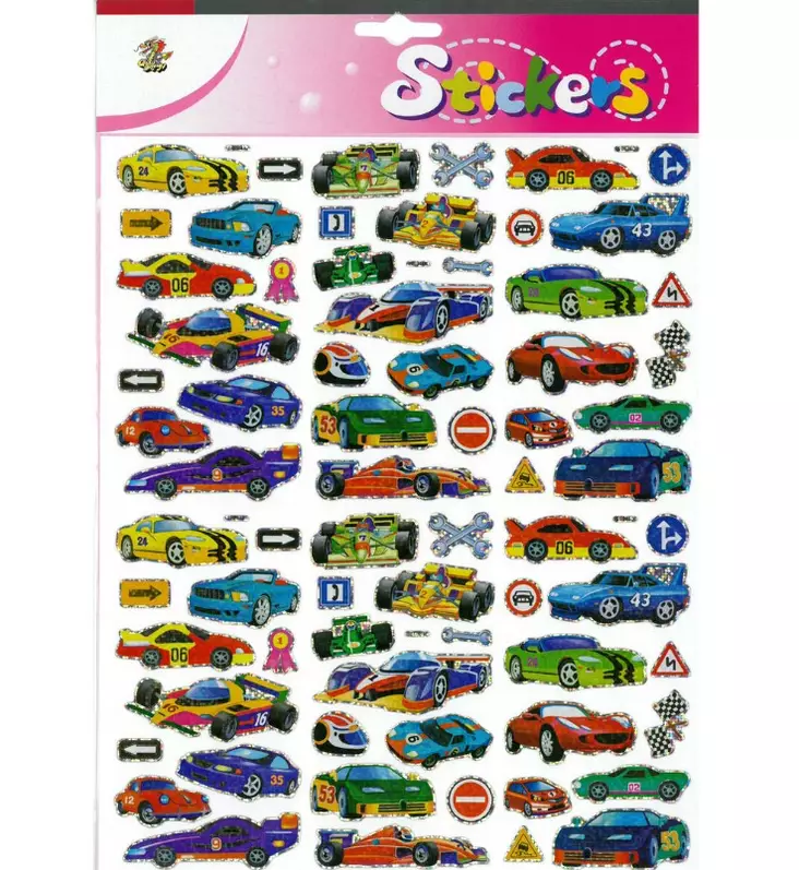 Jättitarra-arkki Erilaiset ajoneuvot - Tarrat ja tarrakirjat - 146524 - 1