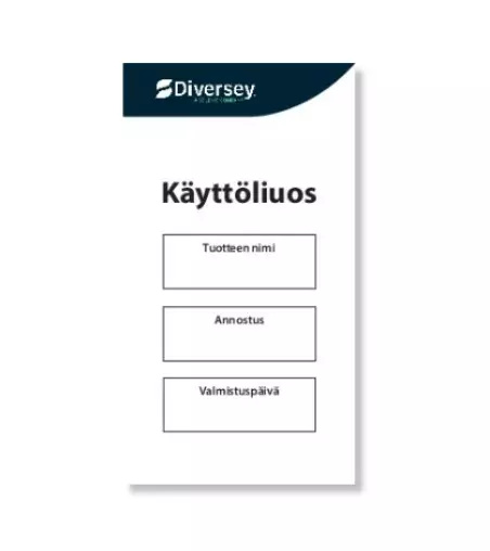 Käyttöliuosetiketti DIVERSEY - Käyttöliouspullot ja -etiketit - 186824 - 1