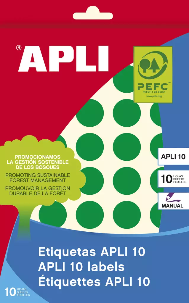 Tarraetiketti 19mm APLI pyöreä - Etiketit-, tulostuskortit ja tarrakalvot - 127574 - 1