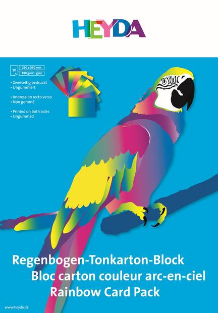 Sateenkaaripaperi 22,5 x 32,5 cm, 180 g 10 lehteä - Askartelutarvikkeet - 137475 - 1