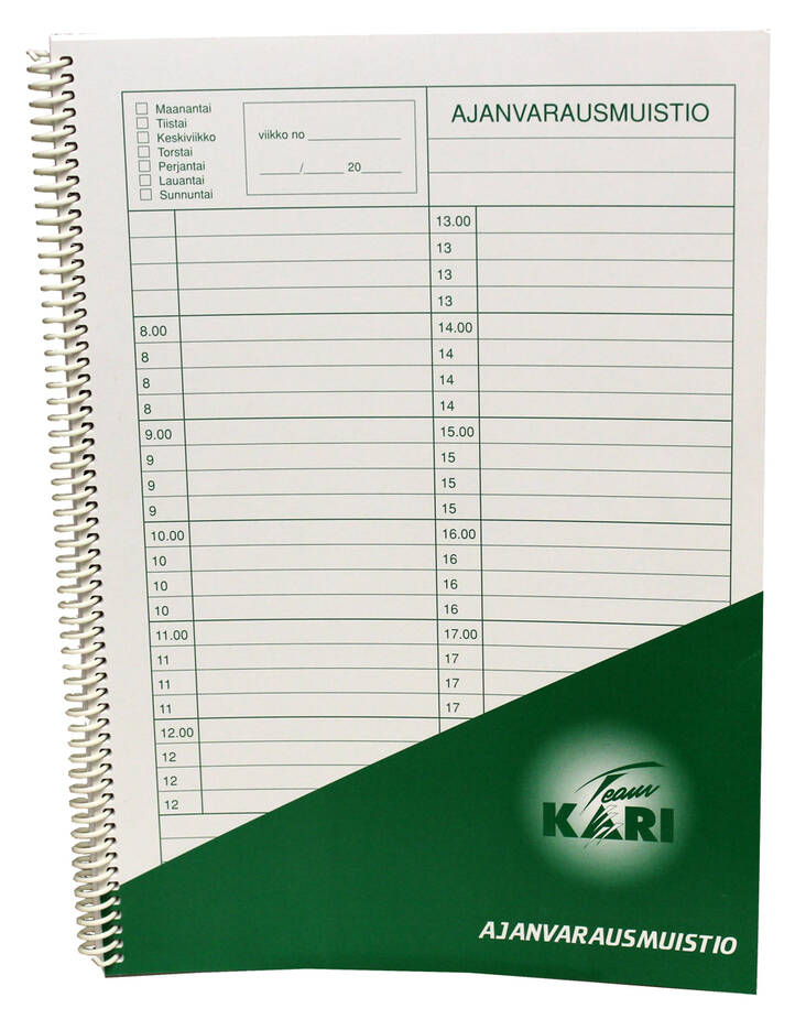 Ajanvarauskirja A5 KARI - Lomakkeet - 102335 - 1