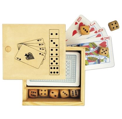 Pelisetti puulaatikossa - Korttipelit - 174405 - 1