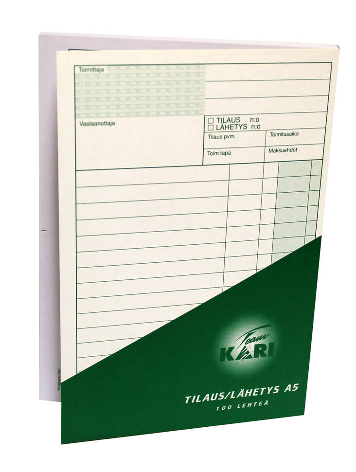 Tilaus/lähete A5/100sivua - Lomakkeet - 102215 - 1