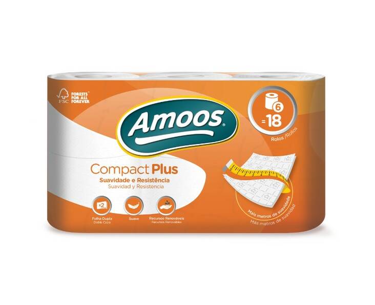 WC-paperi AMOOS Compact Plus - Pikkurullat ja annostelijat - 172575 - 1