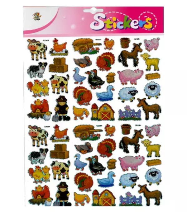 Jättitarra-arkki Maatilan eläimet - Tarrat ja tarrakirjat - 146525 - 1