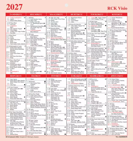 Visio taulukkokalenteri 2027 - Seinäkalenterit - 189446 - 1