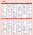 Visio taulukkokalenteri 2027 - Seinäkalenterit - 189446 - 1