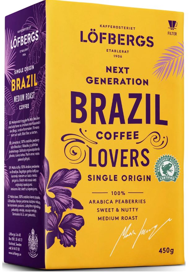 Kahvi 450g LÖFBERGS Brazil NGCL - Kahvit, teet ja kaakaot - 172306 - 1