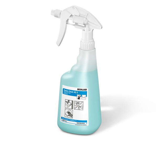 Käyttöliuospullo 650ml Oasis Clean 40S - Lasi ja peili - 178346 - 1