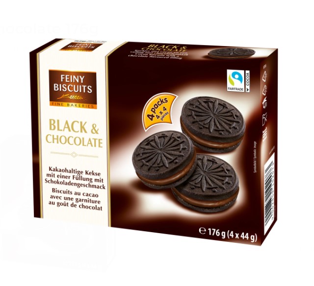 Keksi 176g FEINY BISCUITS Black Choco - Keksit ja korput - 174296 - 1