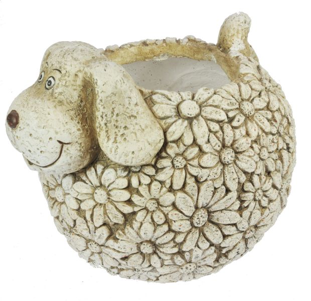 Koira patsas ja istutusruukku - Puutarhan sisustus - 151266 - 1