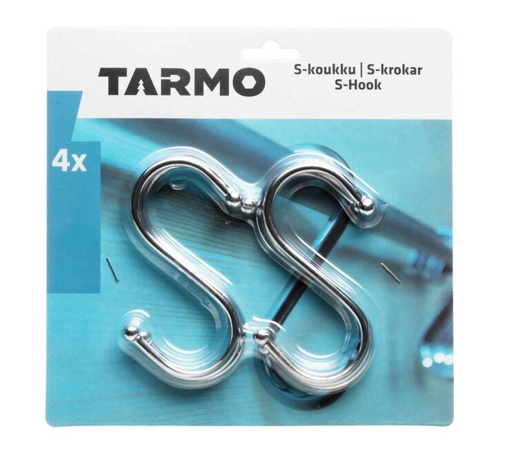 S-koukku 10cm 4kpl/pkt TARMO - Puutarhatarvikkeet - 110256 - 1