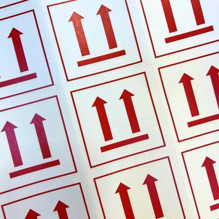 Tämä puoli ylöspäin tarra 67,7x70mm - Muut erikoisteipit - 175117 - 1