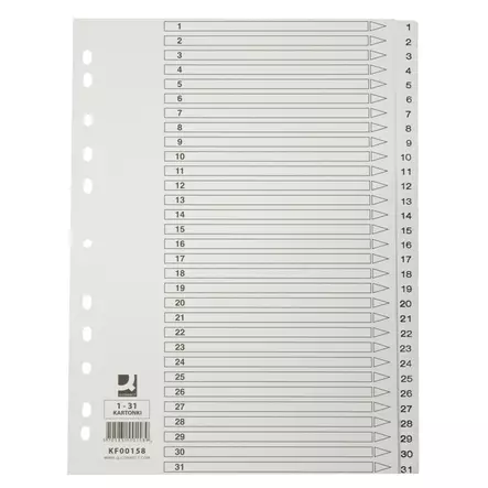 Rekisteri 1-31 A4 kartonki - Rekisterisarjat, kartonkiset - 102097 - 1