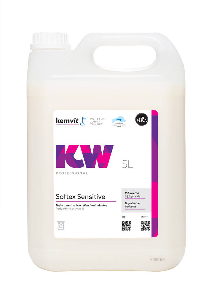 Huuhteluaine 5L KW Softex Sensitive - Tekstiilien puhdistus ja huolto - 127127 - 1