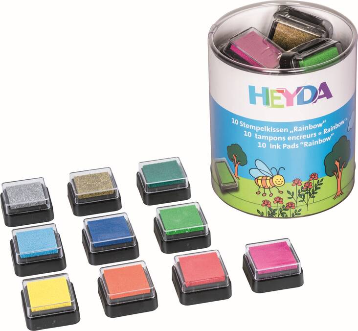 Leimasinvärityynysetti 10kpl/pkk - Askartelutarvikkeet - 137547 - 1