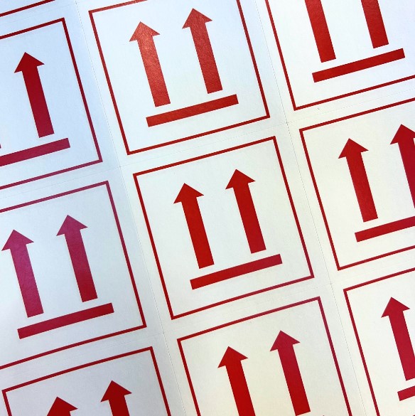 Tämä puoli ylöspäin tarra 67,7x70mm - Muut erikoisteipit - 175117 - 1