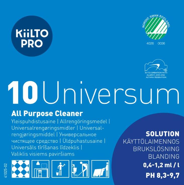 Käyttöliuosetiketti KIILTO 10 Universum - Käyttöliouspullot ja -etiketit - 168148 - 1